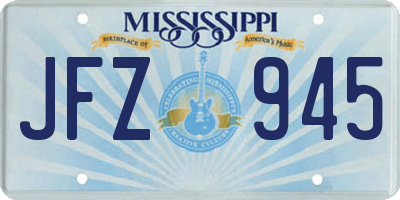 MS license plate JFZ945