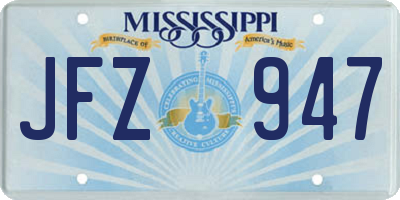 MS license plate JFZ947