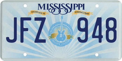 MS license plate JFZ948