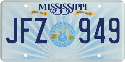MS license plate JFZ949
