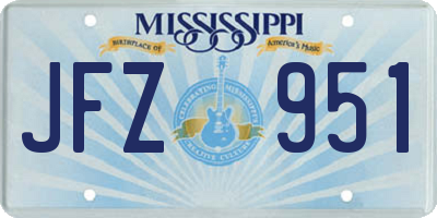 MS license plate JFZ951