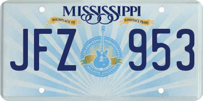 MS license plate JFZ953