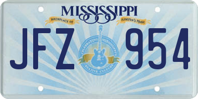 MS license plate JFZ954