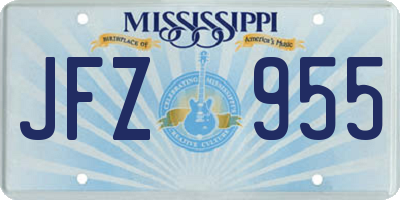 MS license plate JFZ955