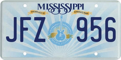 MS license plate JFZ956