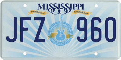 MS license plate JFZ960
