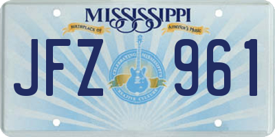 MS license plate JFZ961