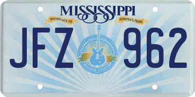 MS license plate JFZ962