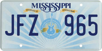 MS license plate JFZ965