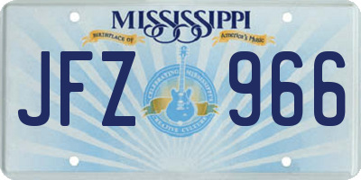 MS license plate JFZ966