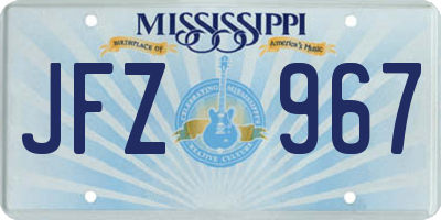 MS license plate JFZ967