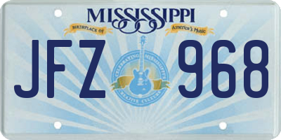 MS license plate JFZ968