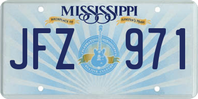 MS license plate JFZ971
