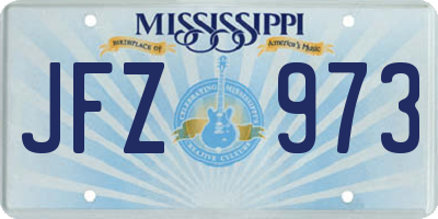 MS license plate JFZ973