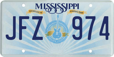 MS license plate JFZ974