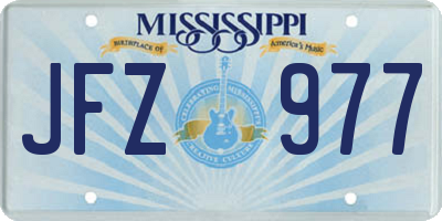 MS license plate JFZ977