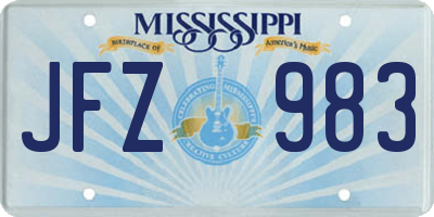 MS license plate JFZ983