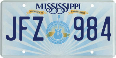 MS license plate JFZ984