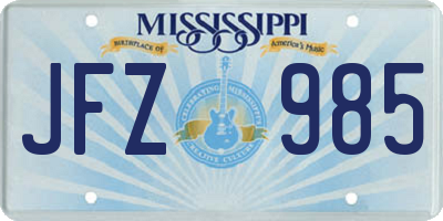MS license plate JFZ985