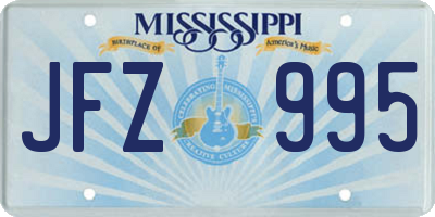 MS license plate JFZ995