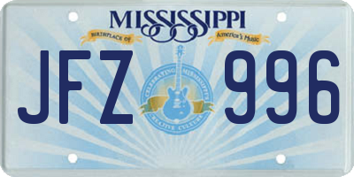 MS license plate JFZ996