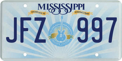 MS license plate JFZ997