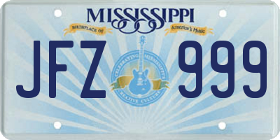 MS license plate JFZ999
