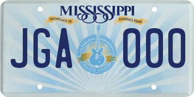 MS license plate JGA000