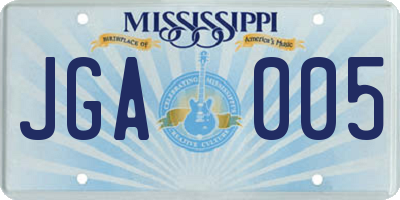 MS license plate JGA005