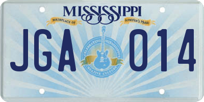 MS license plate JGA014