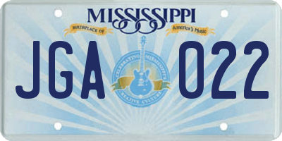 MS license plate JGA022