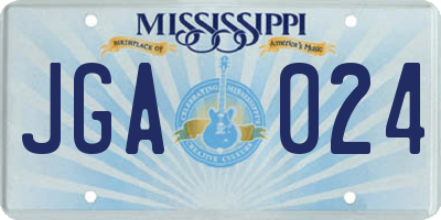 MS license plate JGA024