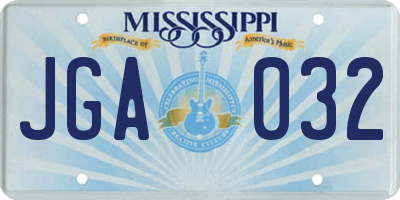 MS license plate JGA032