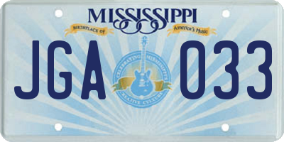 MS license plate JGA033