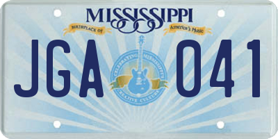 MS license plate JGA041