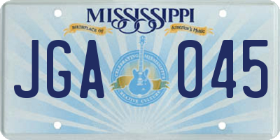 MS license plate JGA045