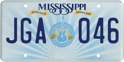MS license plate JGA046