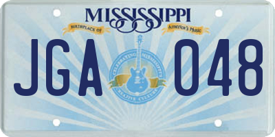 MS license plate JGA048