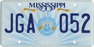 MS license plate JGA052