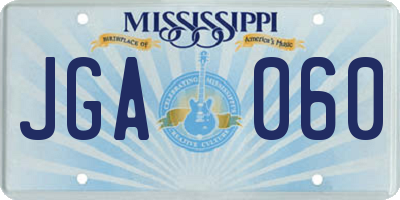 MS license plate JGA060