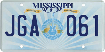 MS license plate JGA061