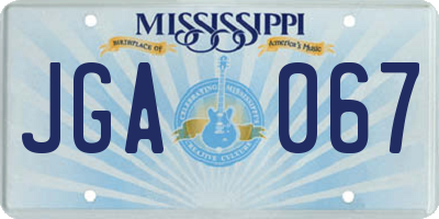 MS license plate JGA067