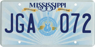 MS license plate JGA072