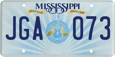 MS license plate JGA073