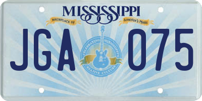 MS license plate JGA075