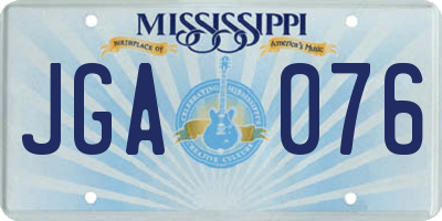 MS license plate JGA076