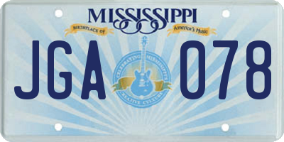 MS license plate JGA078