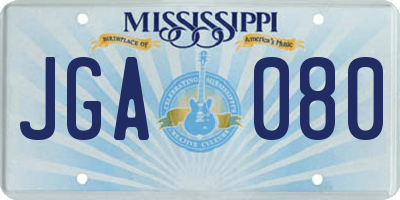 MS license plate JGA080
