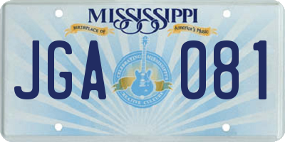 MS license plate JGA081