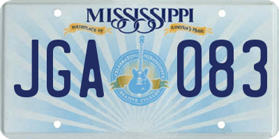 MS license plate JGA083